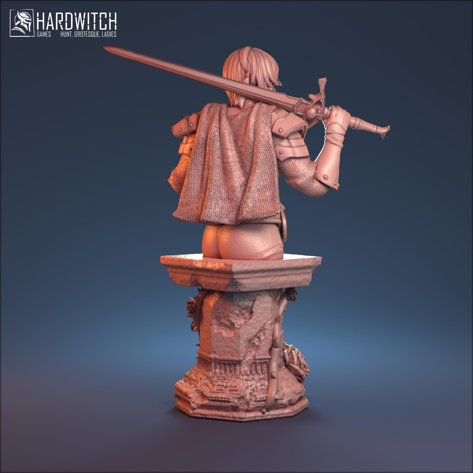Wandra Bust | DnD Female Fighter Warrior Miniature | 32mm / 75mm | by Hardwitch Games