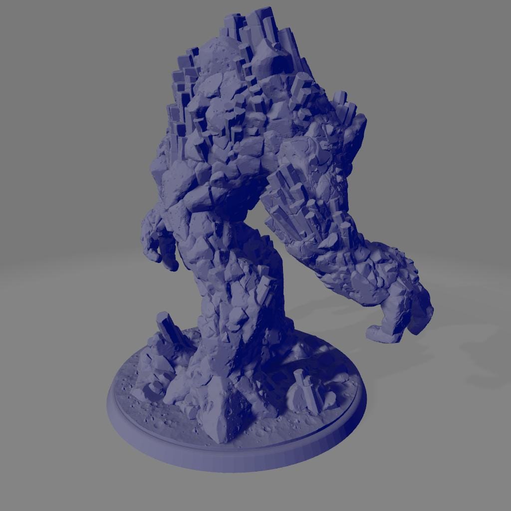 Basalt Elementals | DnD Stone Golemn Earth Elemental Monster Miniatures | 32mm / 75mm | by PrintYourMonsters