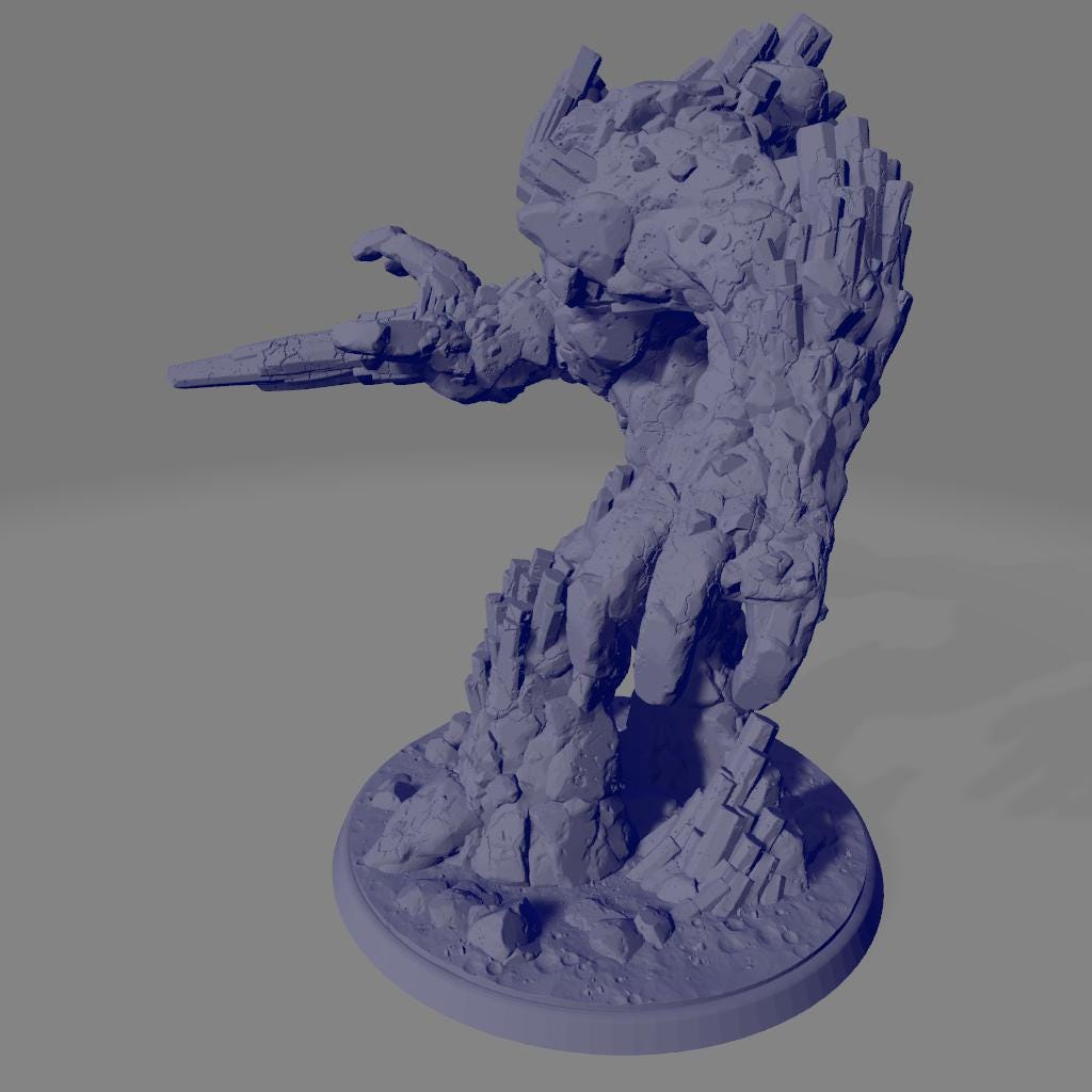 Basalt Elementals | DnD Stone Golemn Earth Elemental Monster Miniatures | 32mm / 75mm | by PrintYourMonsters