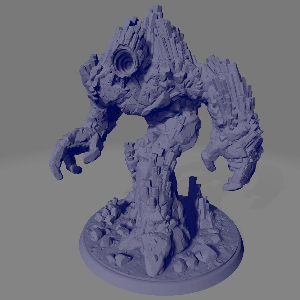 Basalt Elementals | DnD Stone Golemn Earth Elemental Monster Miniatures | 32mm / 75mm | by PrintYourMonsters