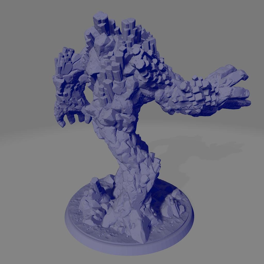 Basalt Elementals | DnD Stone Golemn Earth Elemental Monster Miniatures | 32mm / 75mm | by PrintYourMonsters