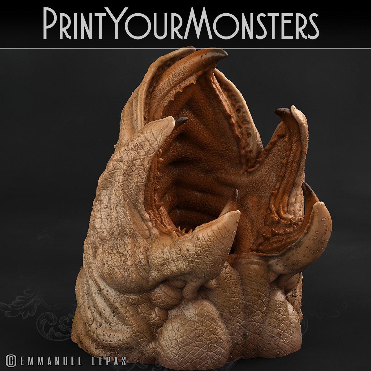Dune Maw | DnD Insectoid Monster Miniature Snake demon | by PrintYourMonster