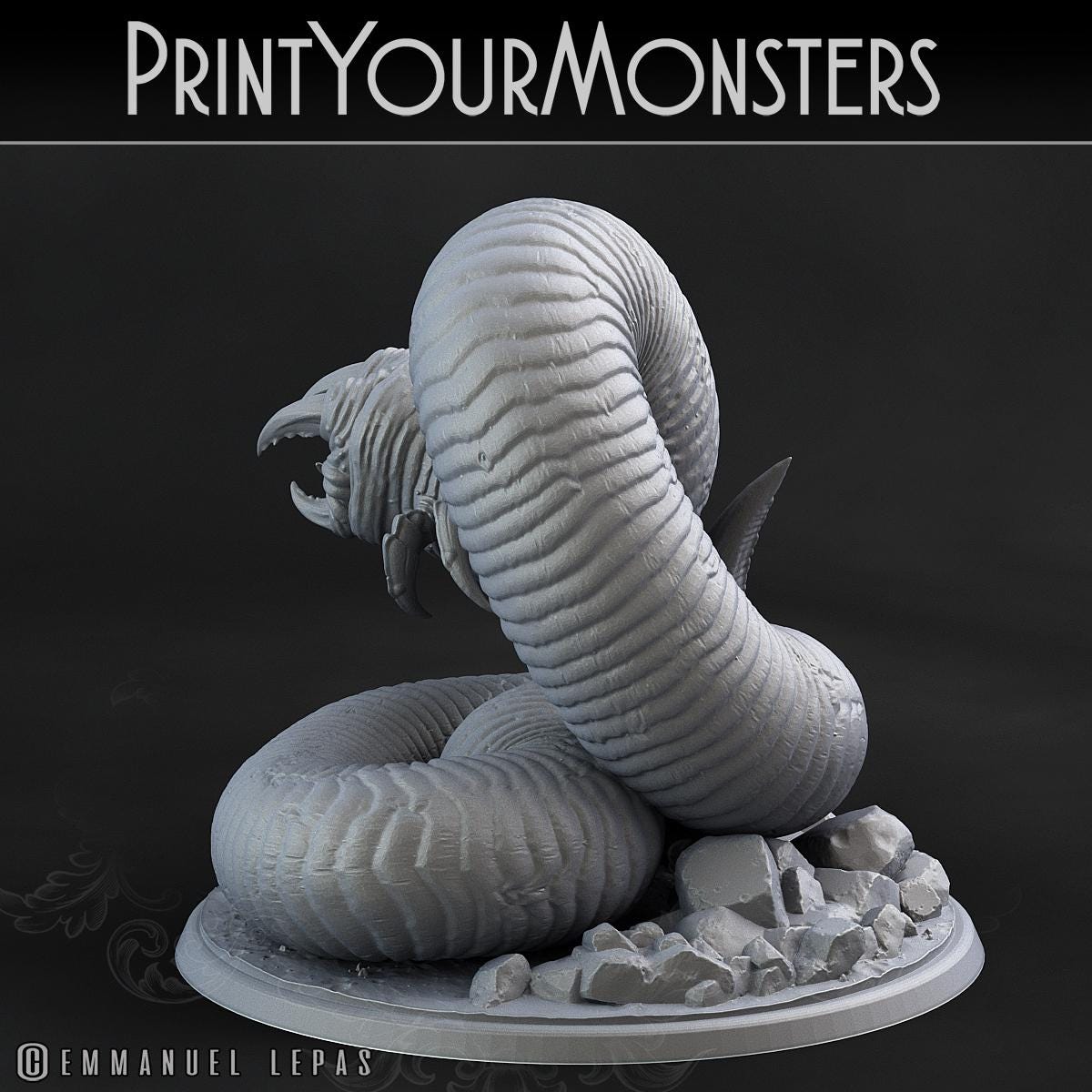 Tomb Grubs | DnD Insectoid Monster Miniature Snake demon | 32mm | by PrintYourMonster