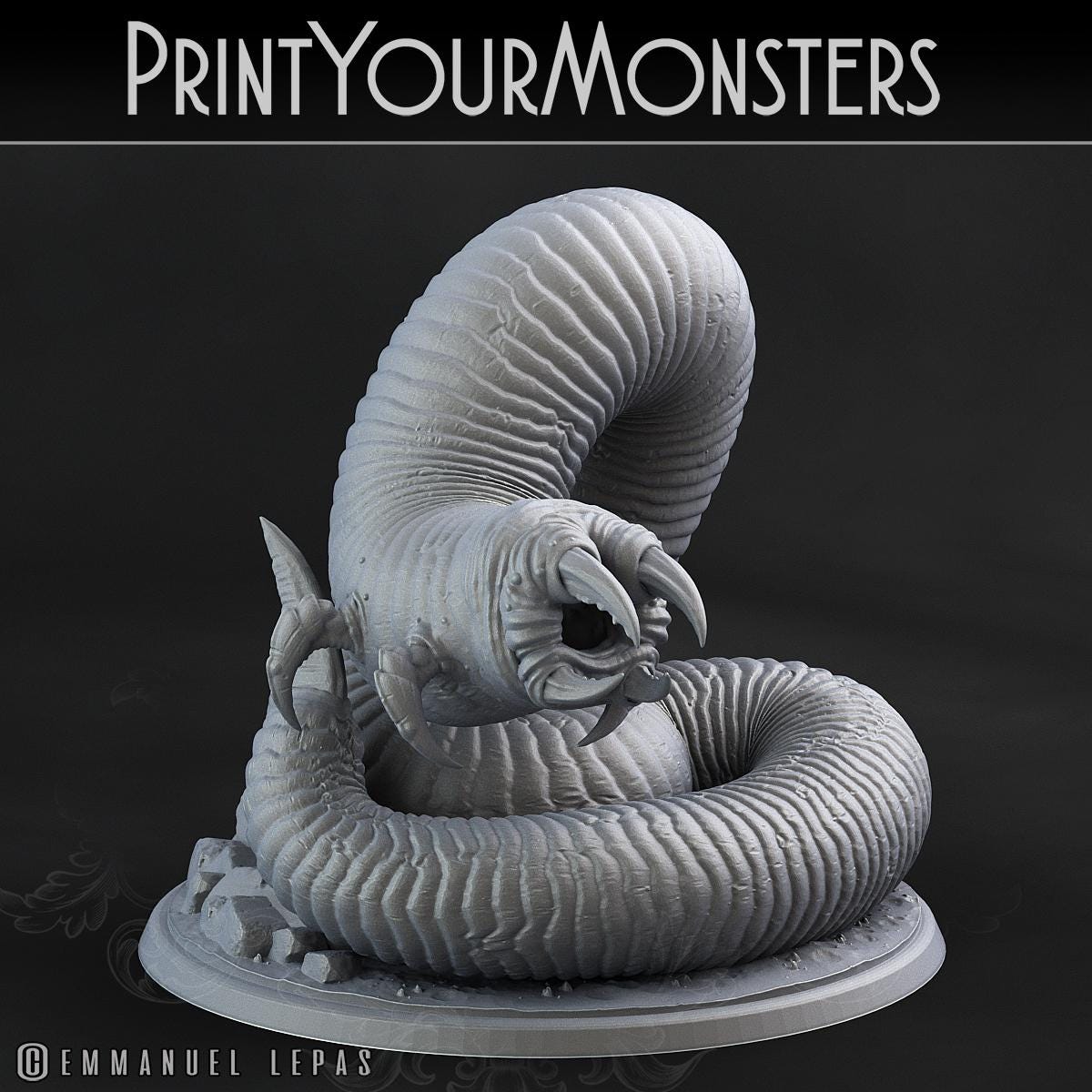 Tomb Grubs | DnD Insectoid Monster Miniature Snake demon | 32mm | by PrintYourMonster