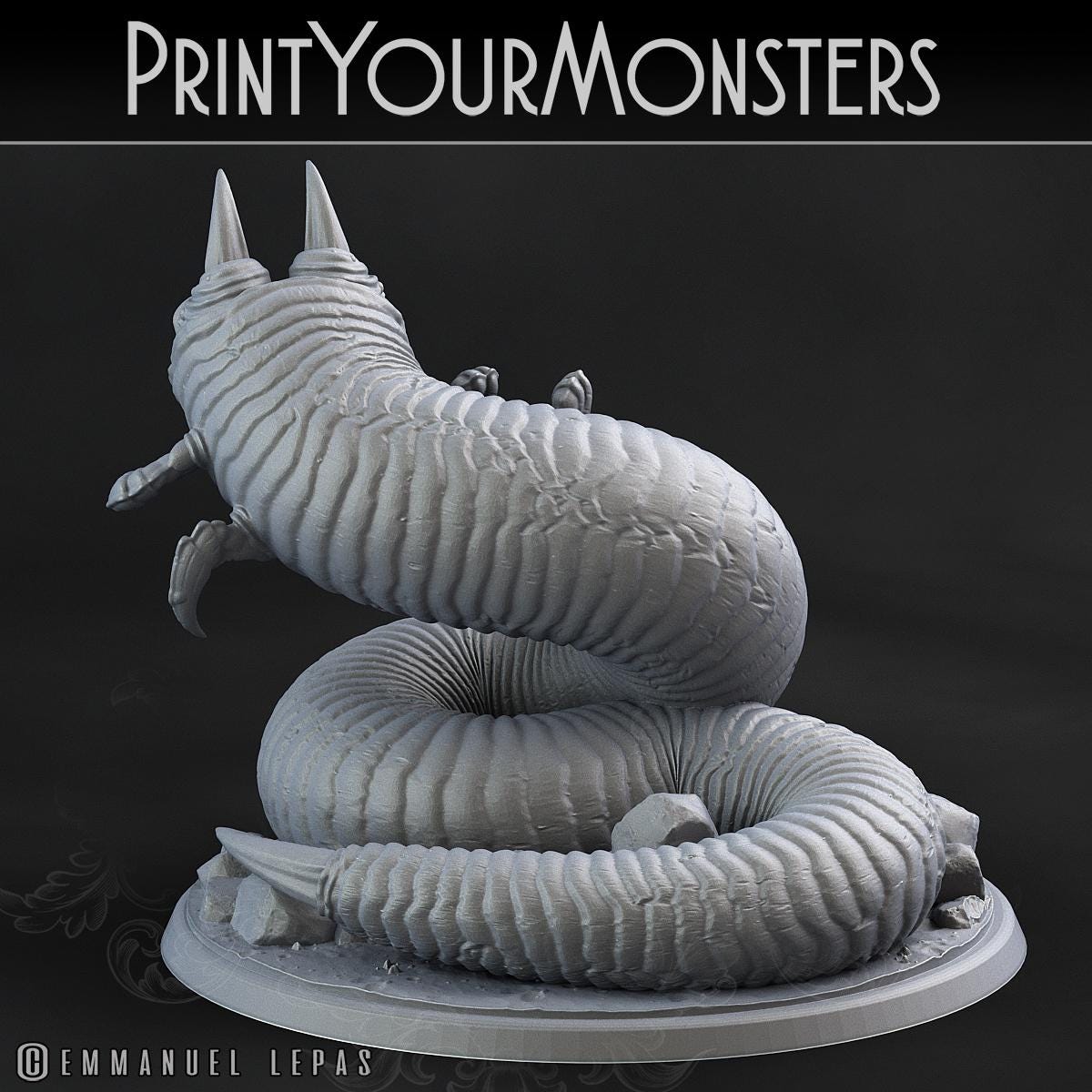 Tomb Grubs | DnD Insectoid Monster Miniature Snake demon | 32mm | by PrintYourMonster