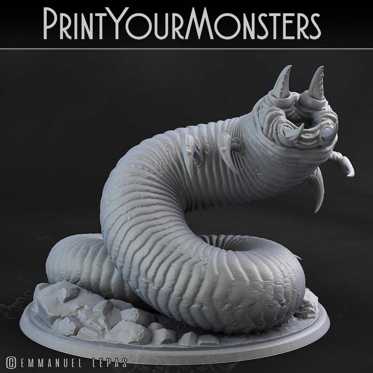 Tomb Grubs | DnD Insectoid Monster Miniature Snake demon | 32mm | by PrintYourMonster