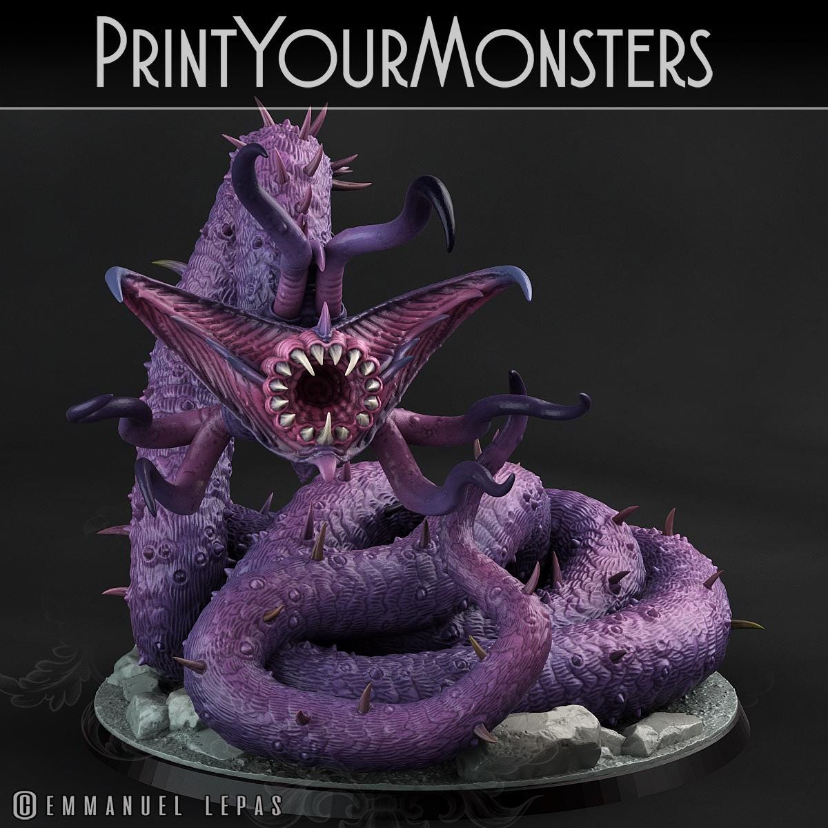 Necrothelid | DnD Insectoid Monster Miniature Snake demon | by PrintYourMonster
