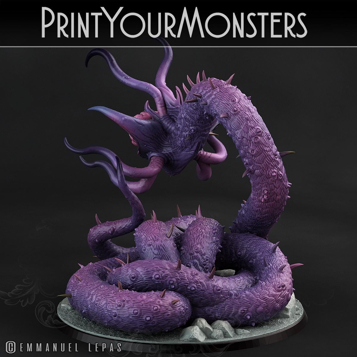 Necrothelid | DnD Insectoid Monster Miniature Snake demon | by PrintYourMonster