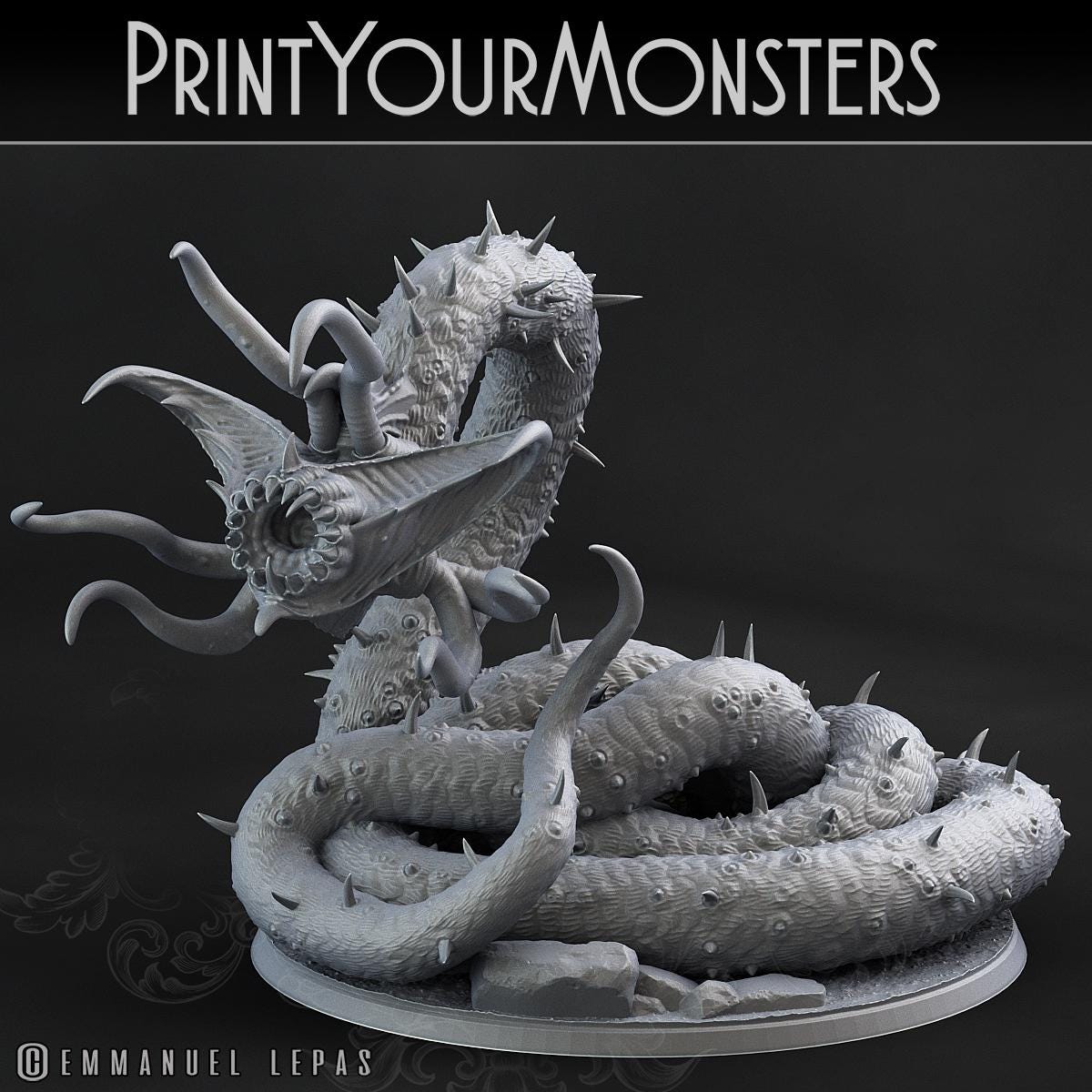 Necrothelid | DnD Insectoid Monster Miniature Snake demon | by PrintYourMonster