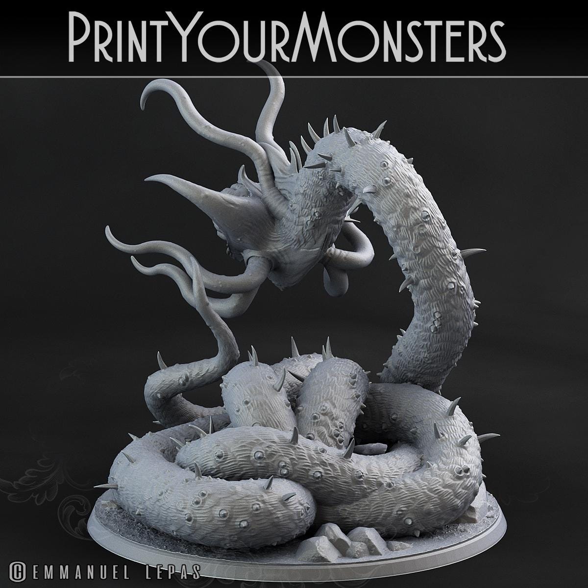 Necrothelid | DnD Insectoid Monster Miniature Snake demon | by PrintYourMonster
