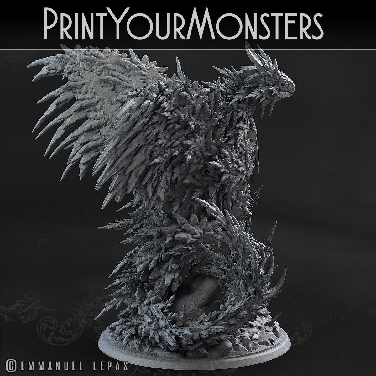 Hoarfrost Dragon | DnD Undead Zombie Elemental Large Scale Miniature | by PrintYourMonster