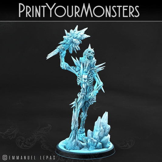 Hoarfrost Skeletons | DnD Stone Frost Elemental Monster Miniatures | 32mm / 75mm | by PrintYourMonsters