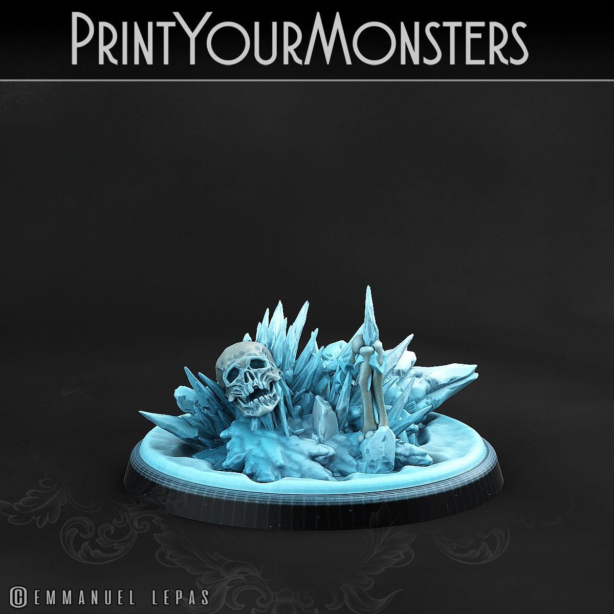 Hoarfrost Skeletons | DnD Stone Frost Elemental Monster Miniatures | 32mm / 75mm | by PrintYourMonsters