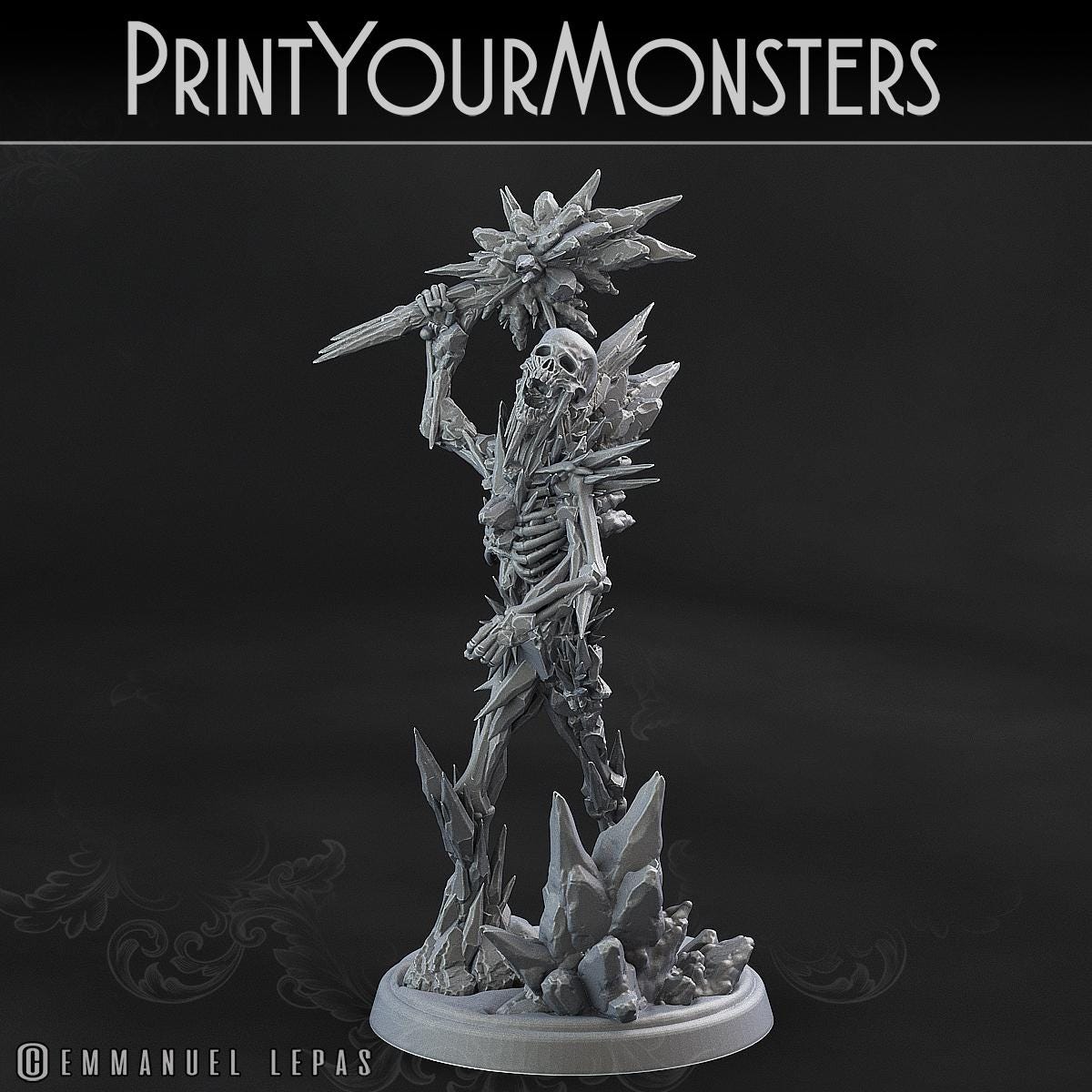 Hoarfrost Skeletons | DnD Stone Frost Elemental Monster Miniatures | 32mm / 75mm | by PrintYourMonsters