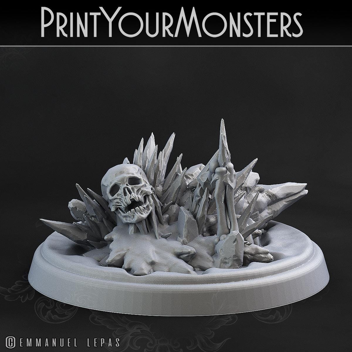 Hoarfrost Skeletons | DnD Stone Frost Elemental Monster Miniatures | 32mm / 75mm | by PrintYourMonsters
