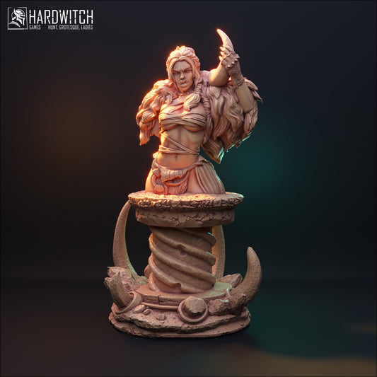 Arkhit Warkand Bust | Female Fantasy Orc Barbarian Tabletop Dnd Miniatures | by HardWitch Games
