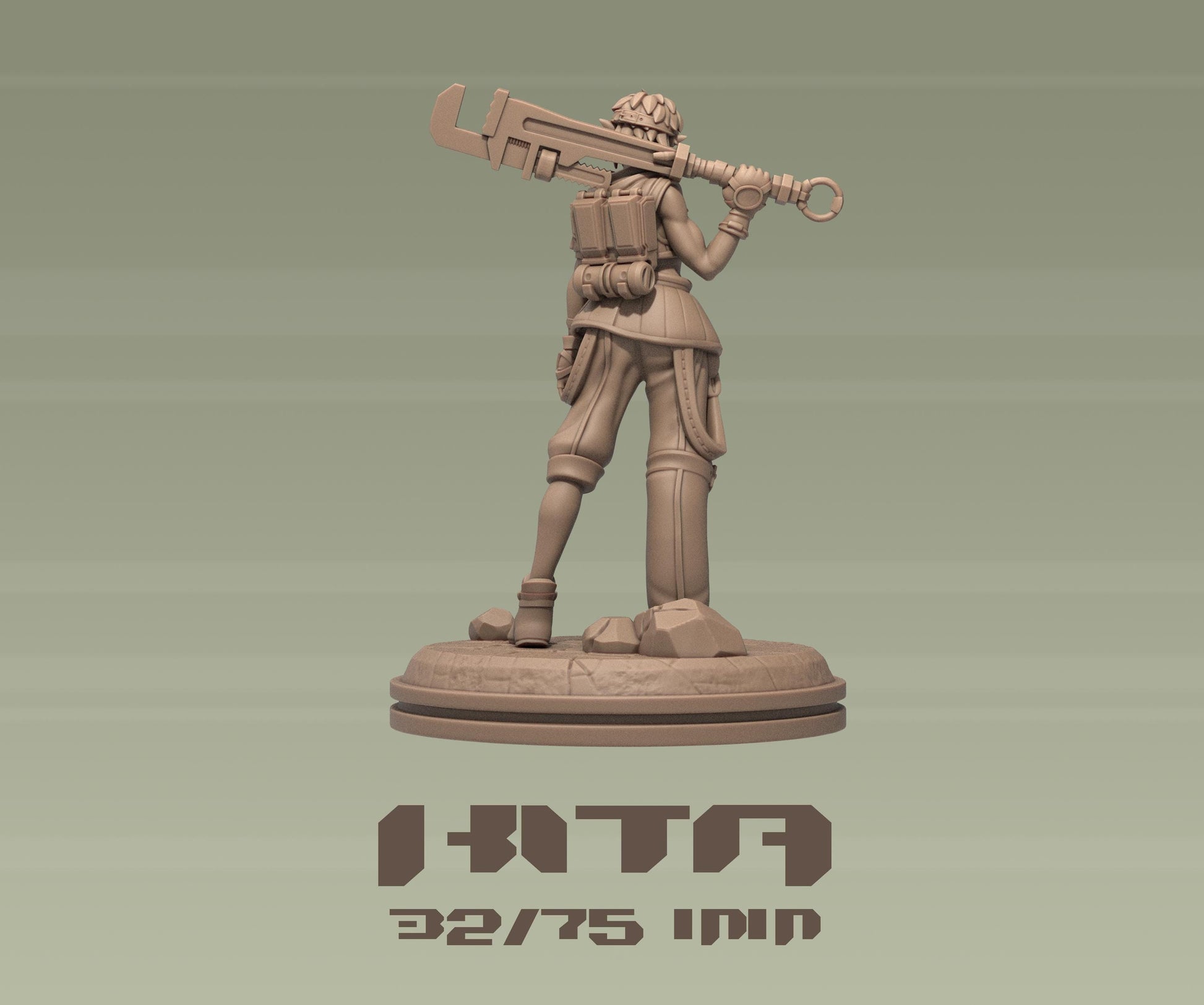 Kita | Female Mechanic Engineer Sci-fi Dune Rider | 32mm / 75mm | by Dungeons&Maidens