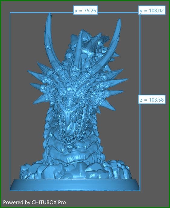 White Great Wyrm | DnD Dragon Bust Wurm Monster Miniature | 32mm | by Printed Obsession