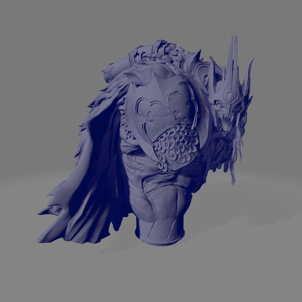 Shagottar, the Ancient King Bust | DnD Monster Rider Vampire Printed Miniatures | by Parasite Collectibles