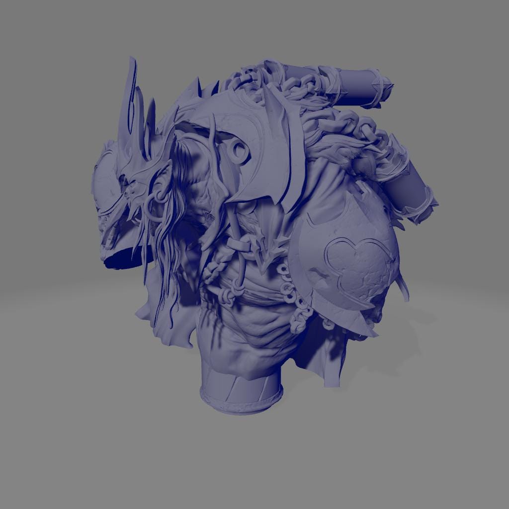 Shagottar, the Ancient King Bust | DnD Monster Rider Vampire Printed Miniatures | by Parasite Collectibles