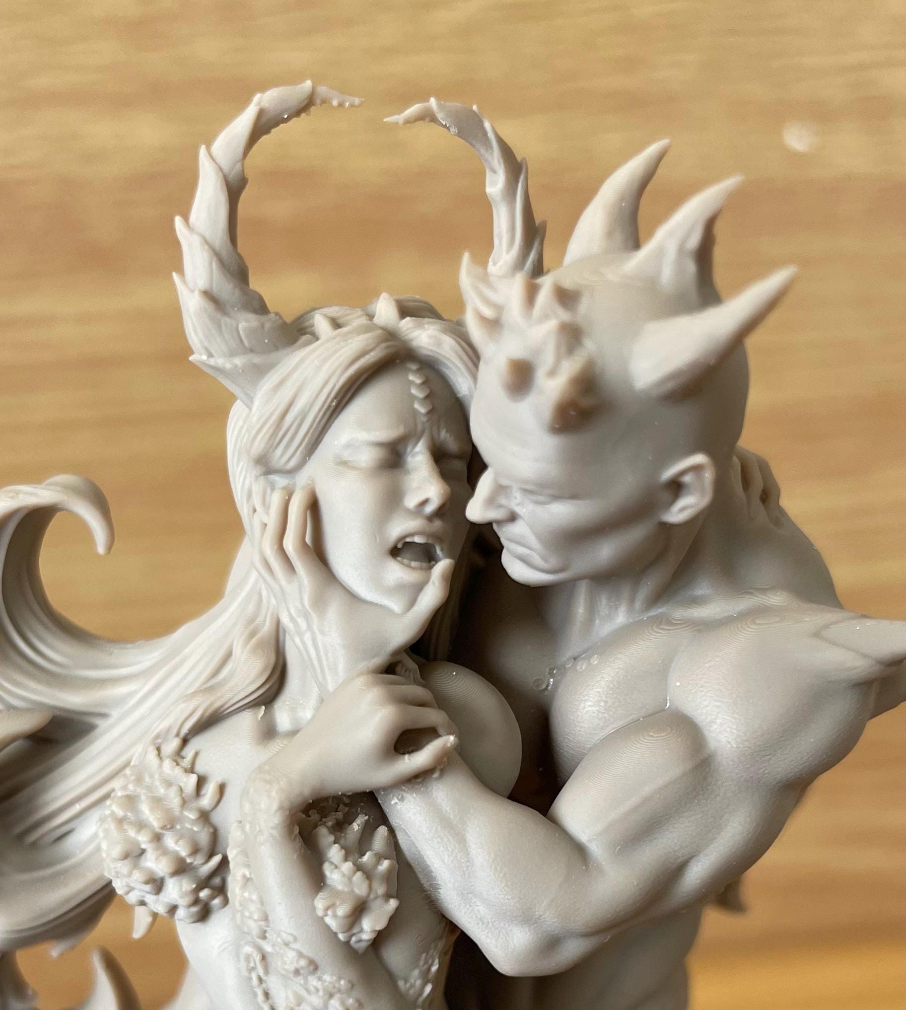 The Demon's Sin Bust | DnD Vampire Demoness Pin-up Collectible Miniature | 75mm / 120mm