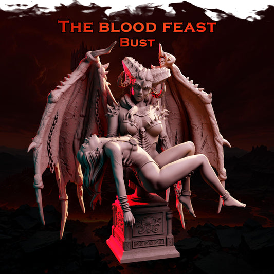 The Blood Feast Bust | DnD Vampire Demoness Pin-up Collectible Miniature | 75mm / 120mm