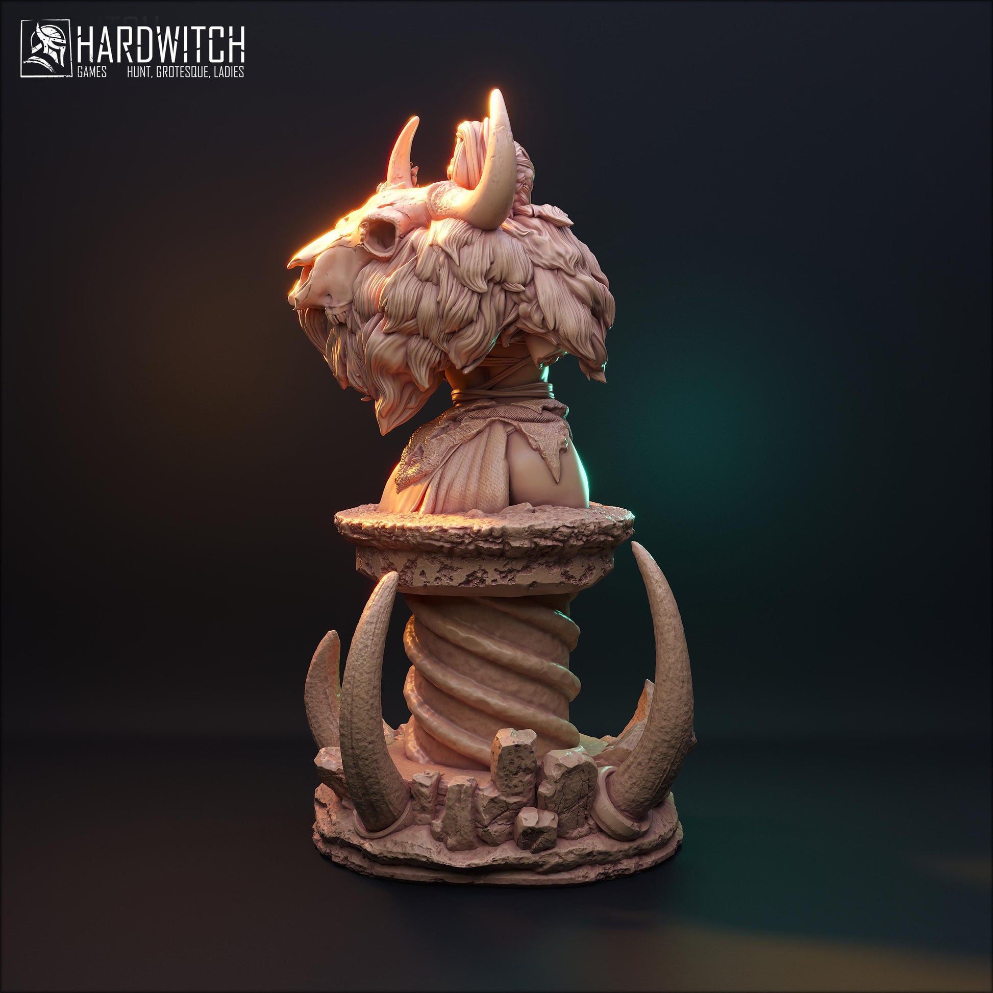 Arkhit Warkand Bust | Female Fantasy Orc Barbarian Tabletop Dnd Miniatures | by HardWitch Games