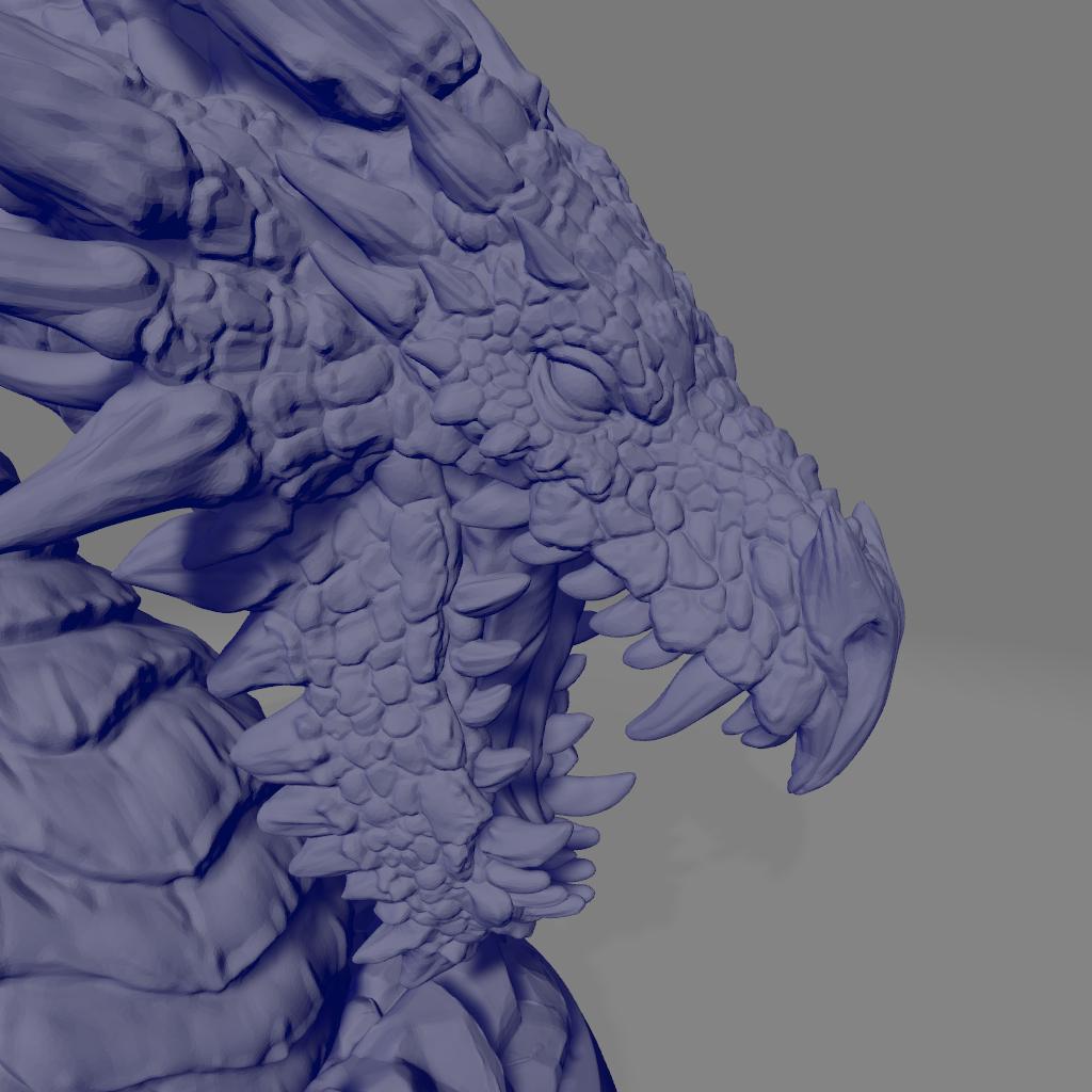 White Great Wyrm | DnD Dragon Bust Wurm Monster Miniature | 32mm | by Printed Obsession