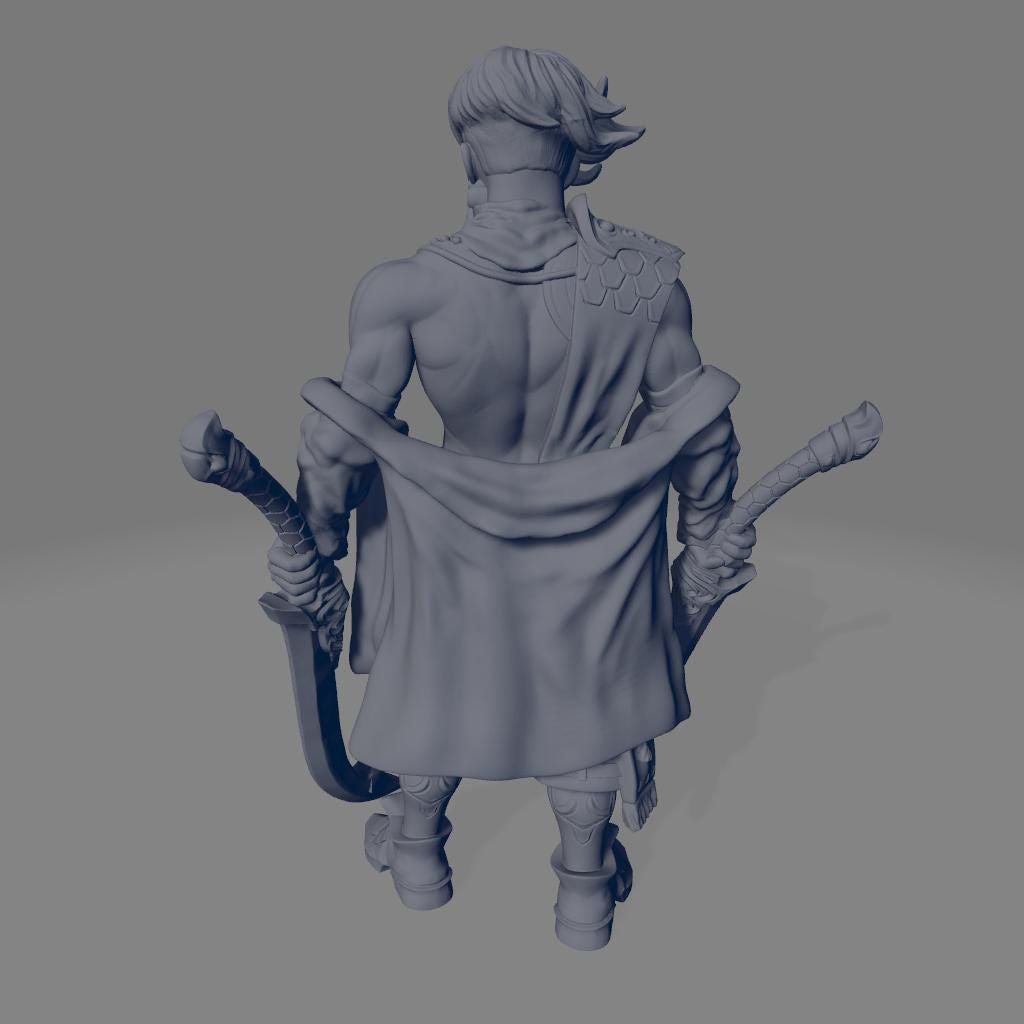 Prince Breen | DnD Fantasy Rogue Warrior Fighter 3D Printed Miniature | 40mm / 75mm | by RNEstudio