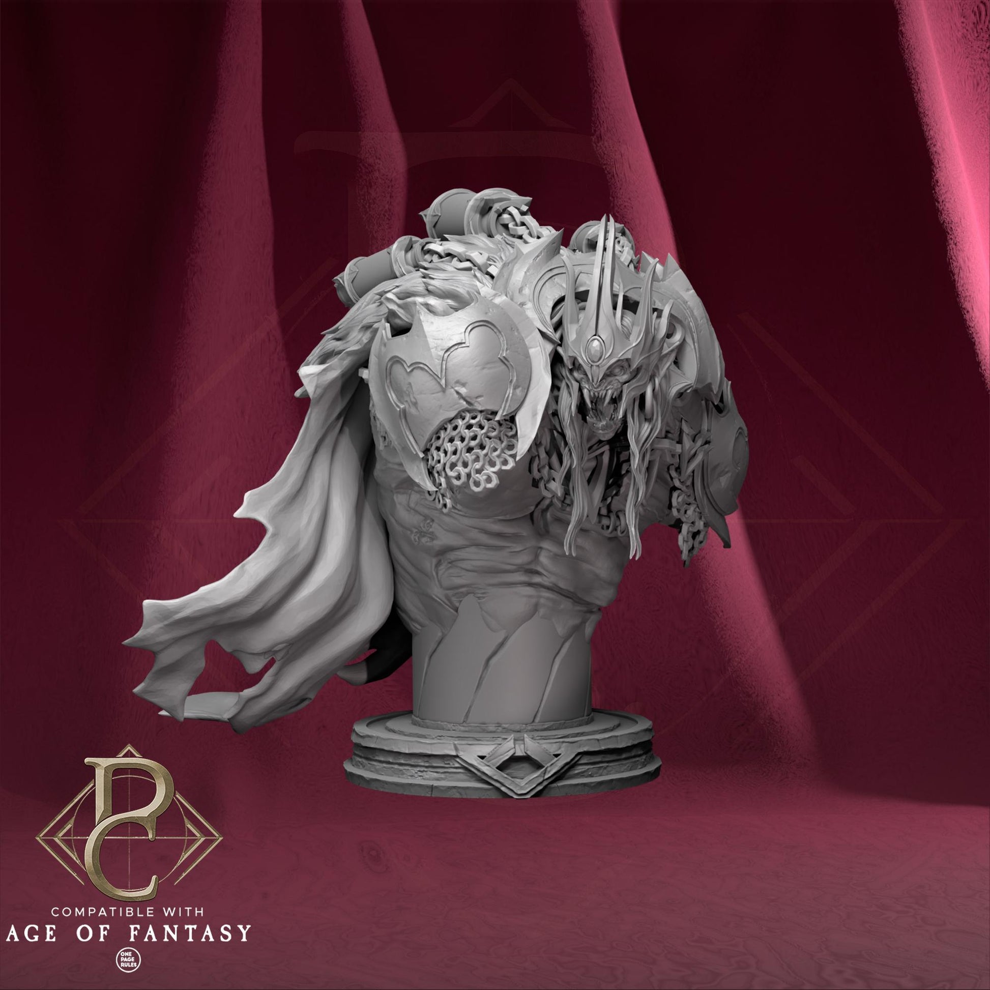 Shagottar, the Ancient King Bust | DnD Monster Rider Vampire Printed Miniatures | by Parasite Collectibles