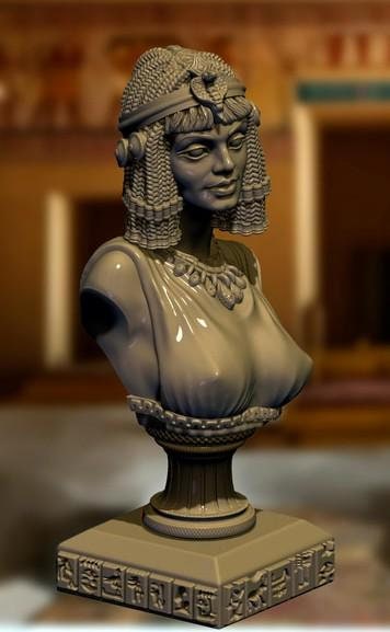 Princess Merit Bust | DnD Female Fantasy Egyptian Deity Pinup 3D Printed Miniature | by Devi Minis