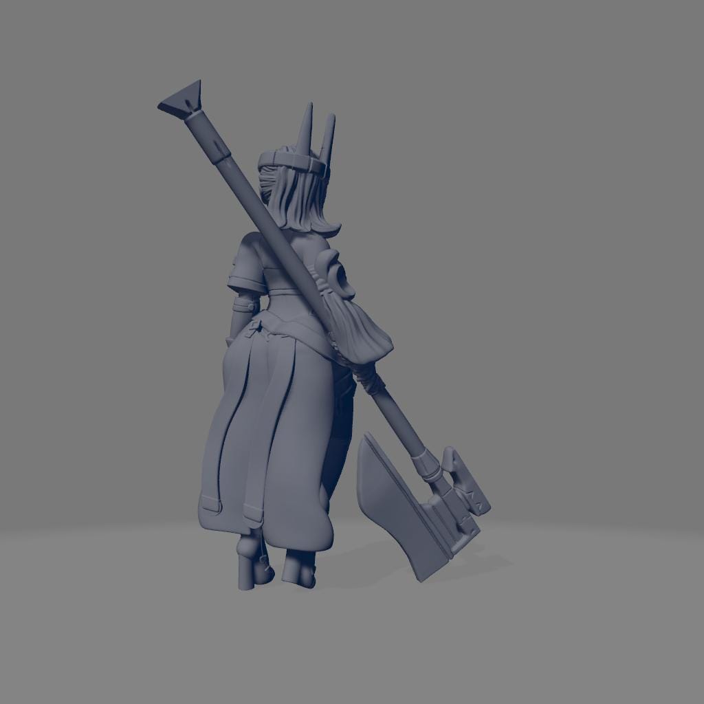 Gaia | DnD Scifi Amazon Warrior Pin-up Miniature | 40mm / 75mm | by RNEstudio