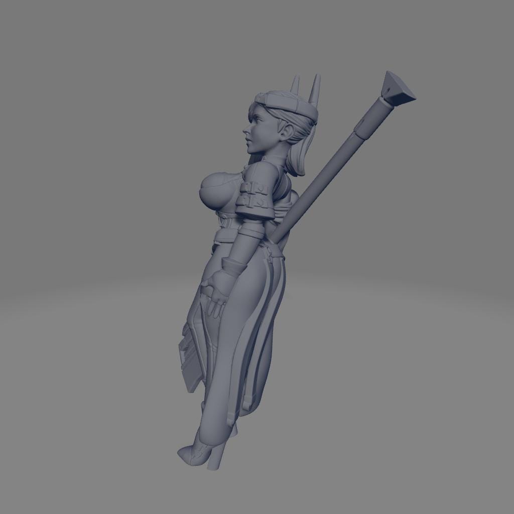 Gaia | DnD Scifi Amazon Warrior Pin-up Miniature | 40mm / 75mm | by RNEstudio