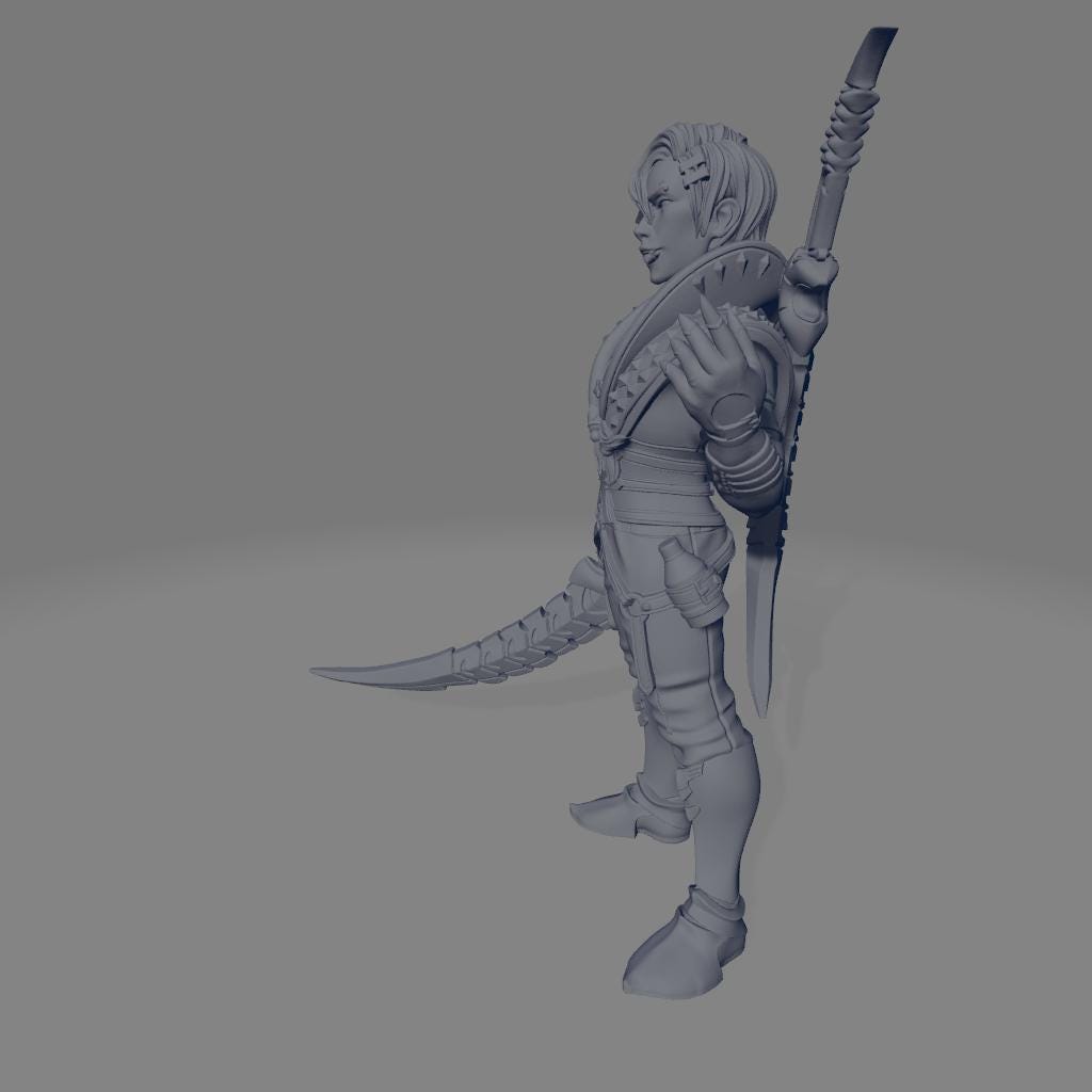 Jarroth | DnD Fantasy Vampire Warrior Fighter 3D Printed Miniature | 40mm / 75mm | by RNEstudio
