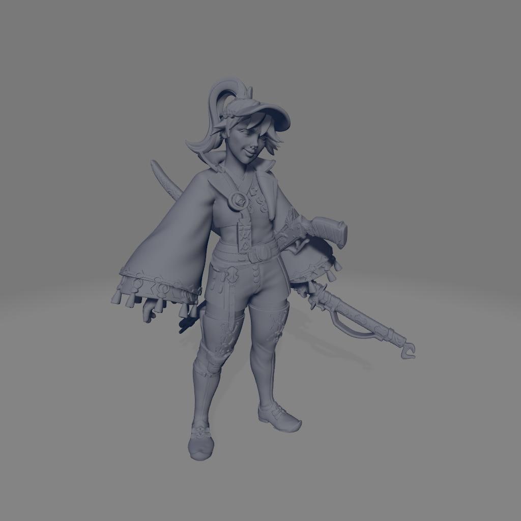 Mako | DnD Female Fantasy Warrior Samurai Fighter Pinup miniature | 40mm / 75mm | by RNEstudio