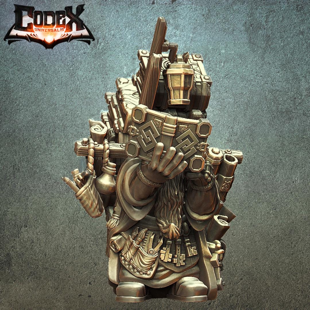 Nalod Runekeeper | Fantasy DnD Male Dwarven Cleric Miniatures | Scaled 32mm | by Codex Universalis