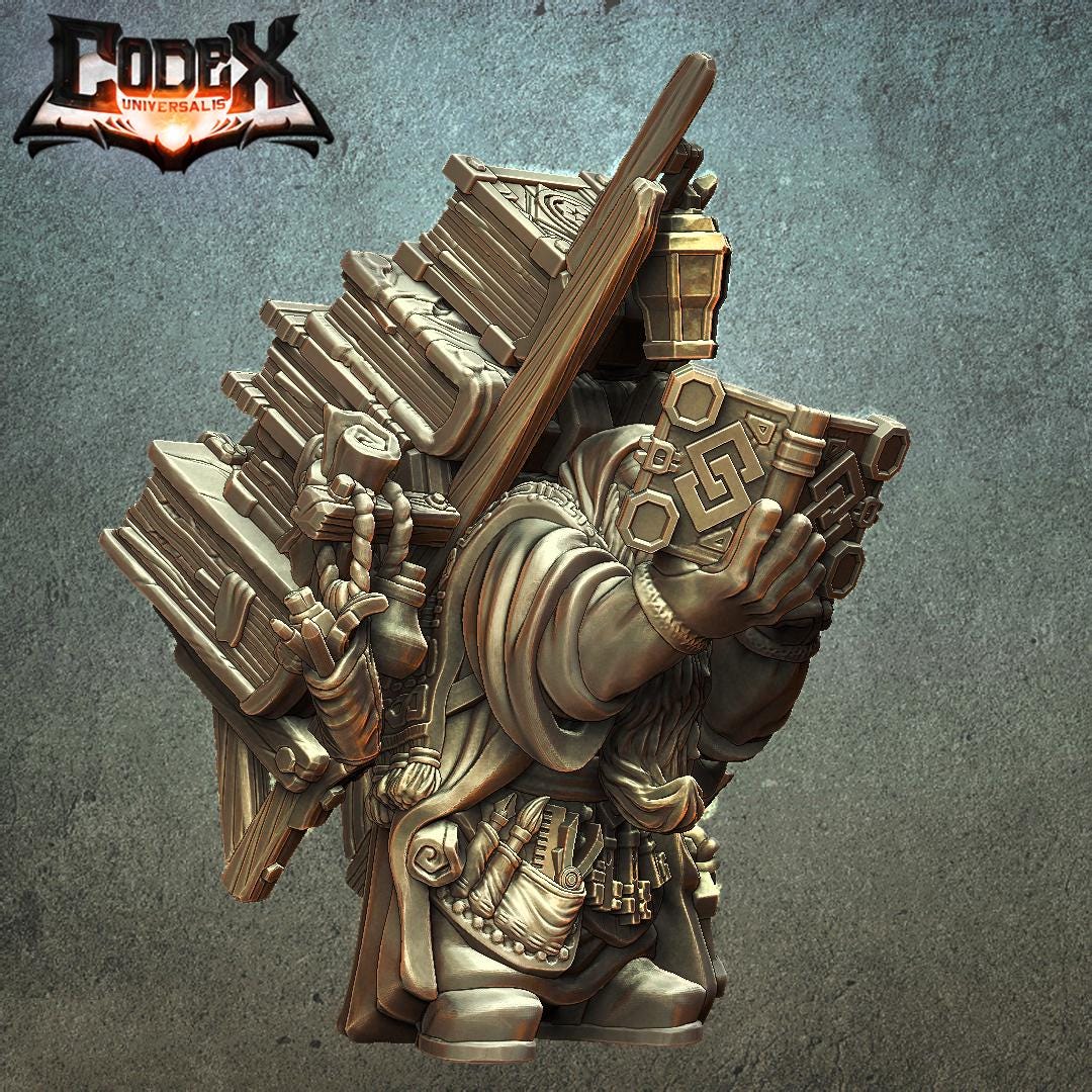 Nalod Runekeeper | Fantasy DnD Male Dwarven Cleric Miniatures | Scaled 32mm | by Codex Universalis