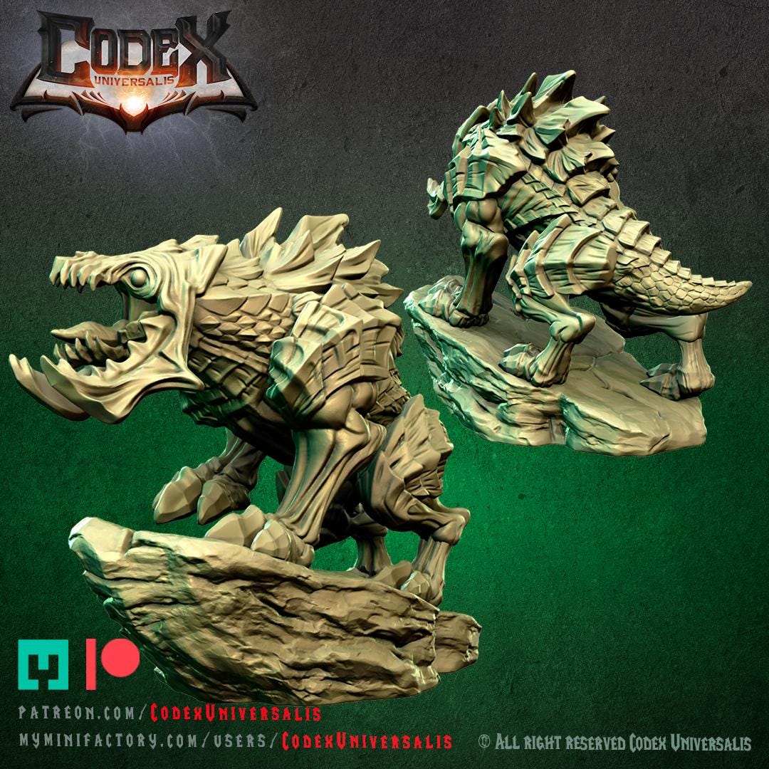 Lurker Hounds | Fantasy DnD Scale Hound Monster Miniatures | Scaled 32mm | by Codex Universalis