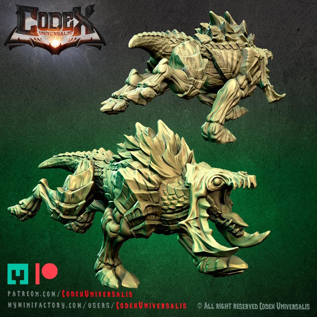 Lurker Hounds | Fantasy DnD Scale Hound Monster Miniatures | Scaled 32mm | by Codex Universalis