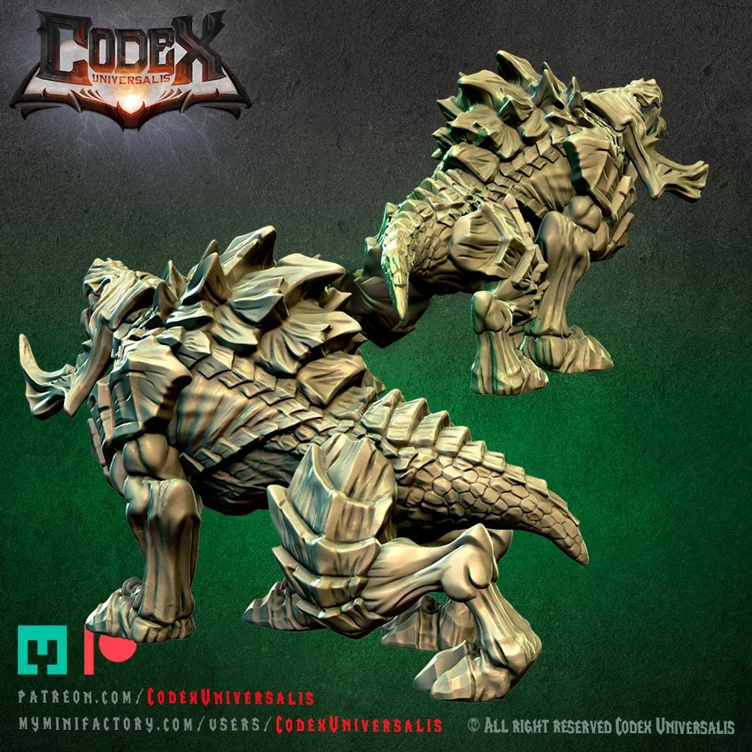 Lurker Hounds | Fantasy DnD Scale Hound Monster Miniatures | Scaled 32mm | by Codex Universalis