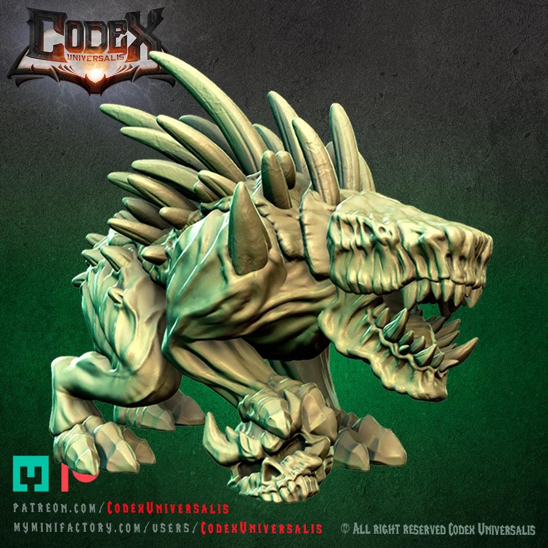 Tracker Hounds | Fantasy DnD Scale Hound Monster Miniatures | Scaled 32mm | by Codex Universalis