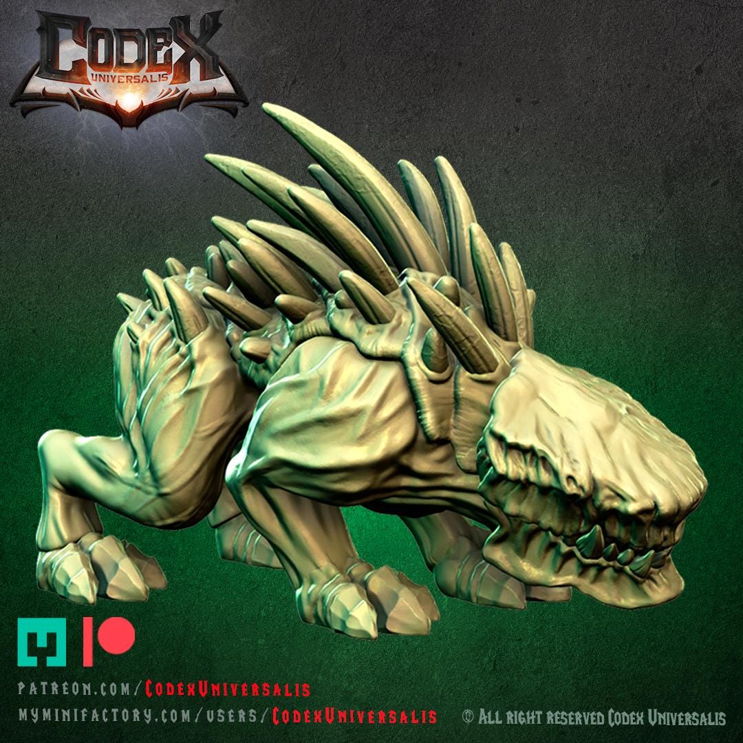 Tracker Hounds | Fantasy DnD Scale Hound Monster Miniatures | Scaled 32mm | by Codex Universalis