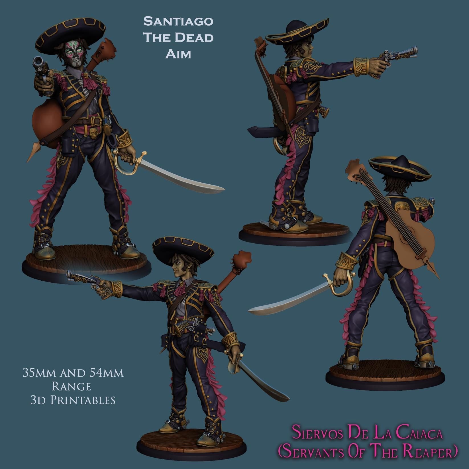 Servants of the Reaper 1 | Fantasy Day of the Dead Collectible Miniatures | 35mm / 75mm | by RoninArtsWorkshop