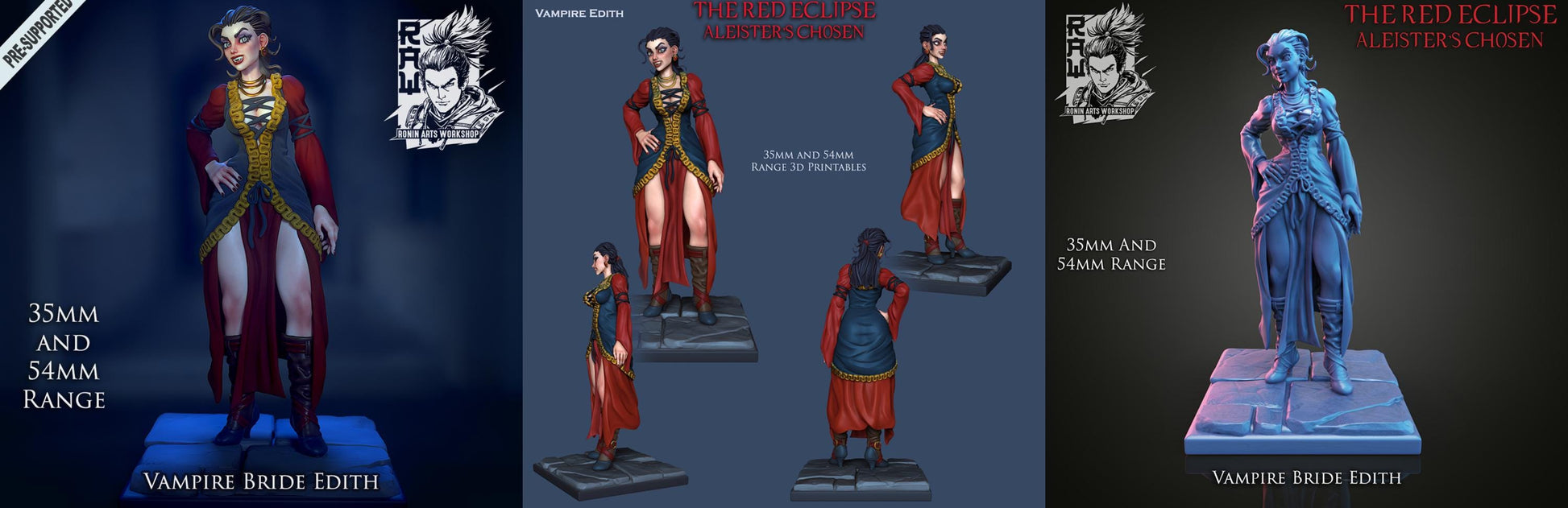 The Red Eclipse | Fantasy DnD Vampire Monster Collectible Miniatures | 35mm / 75mm | by RoninArtsWorkshop