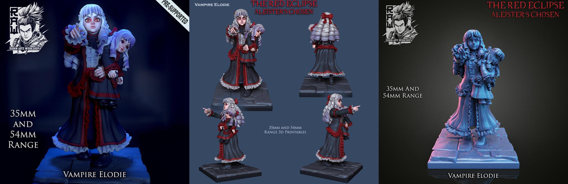 The Red Eclipse | Fantasy DnD Vampire Monster Collectible Miniatures | 35mm / 75mm | by RoninArtsWorkshop