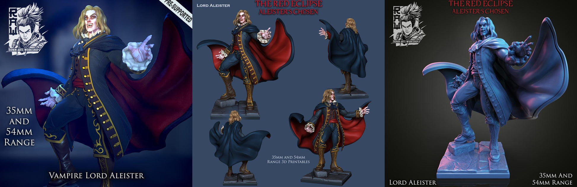 The Red Eclipse | Fantasy DnD Vampire Monster Collectible Miniatures | 35mm / 75mm | by RoninArtsWorkshop