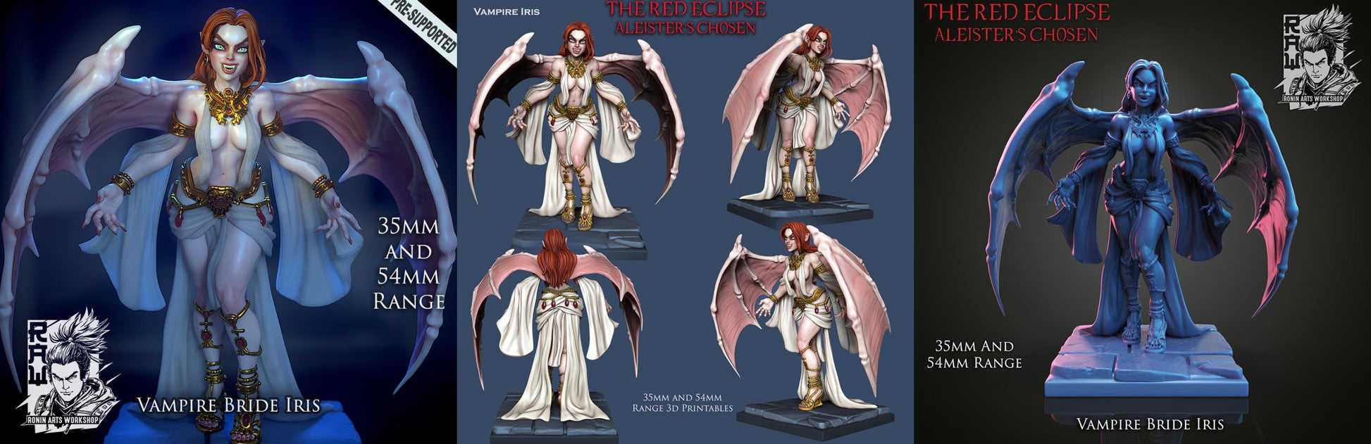 The Red Eclipse | Fantasy DnD Vampire Monster Collectible Miniatures | 35mm / 75mm | by RoninArtsWorkshop