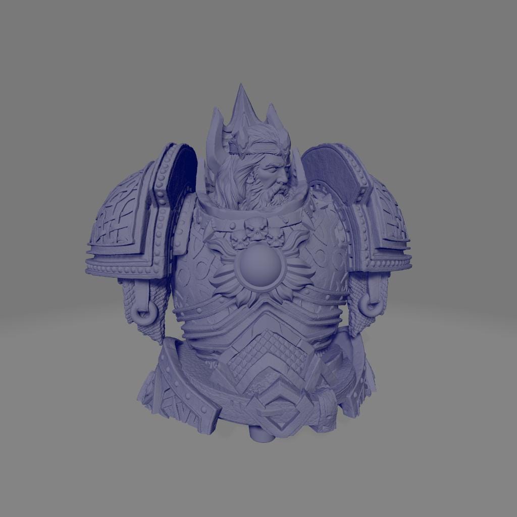 Uther Bust | DnD Arthurian Human Knight Paladin Collectible Miniature | 32mm / 75mm | by HardWitch Games