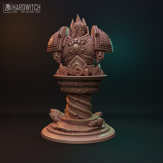 Uther Bust | DnD Arthurian Human Knight Paladin Collectible Miniature | 32mm / 75mm | by HardWitch Games