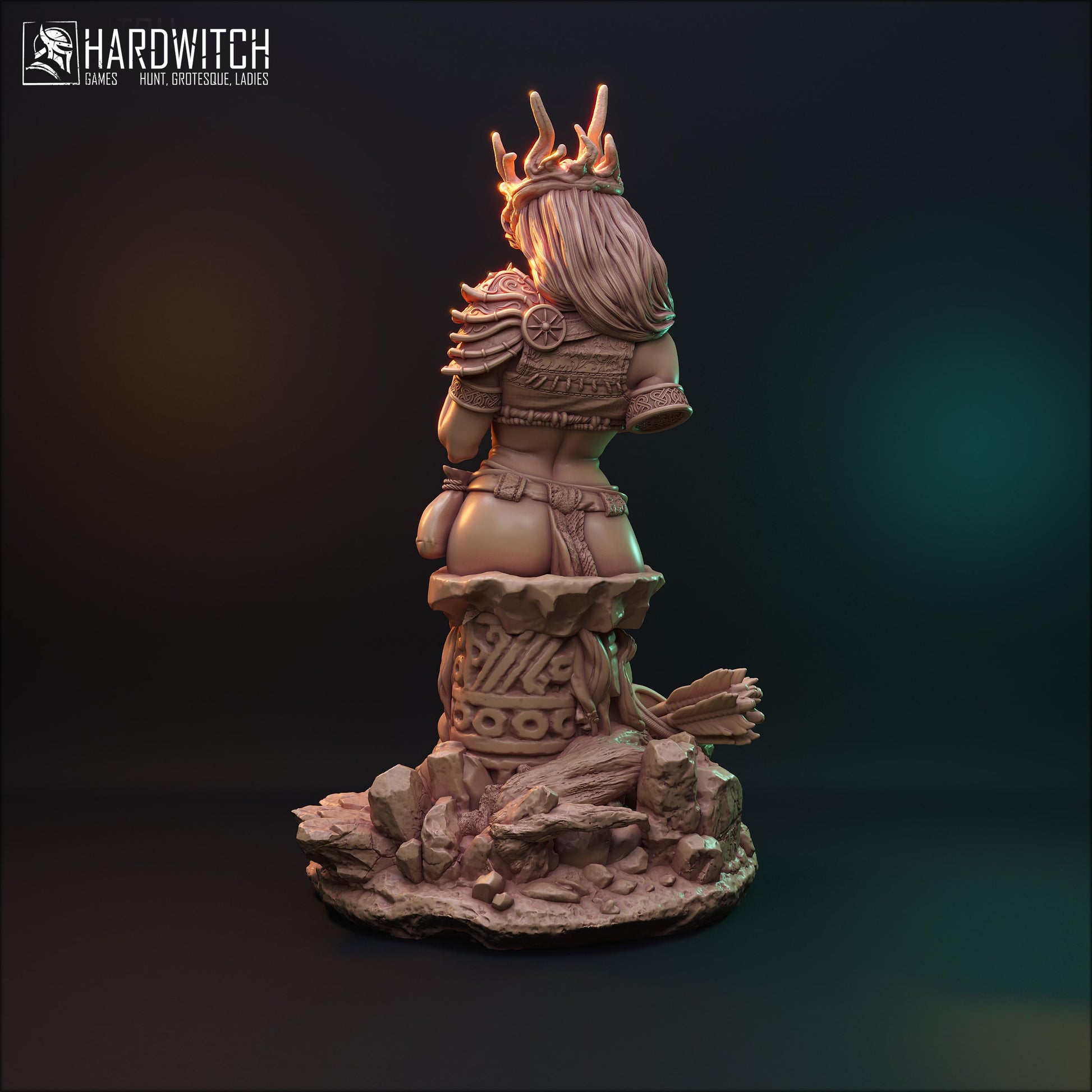 Yildiliel Bust | DnD Female fantast archer Collectible Miniature | 32mm / 75mm | by HardWitch Games